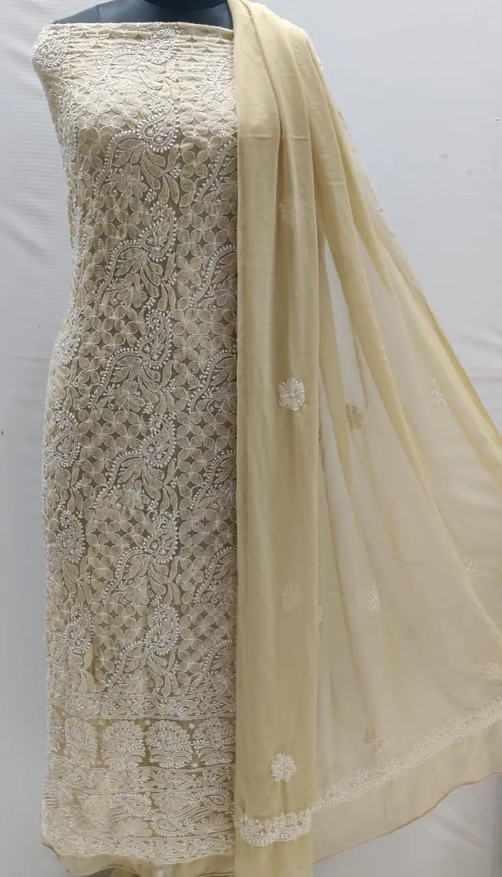 Elegant Light Brown Enchanting Chikankari Symphony Suits