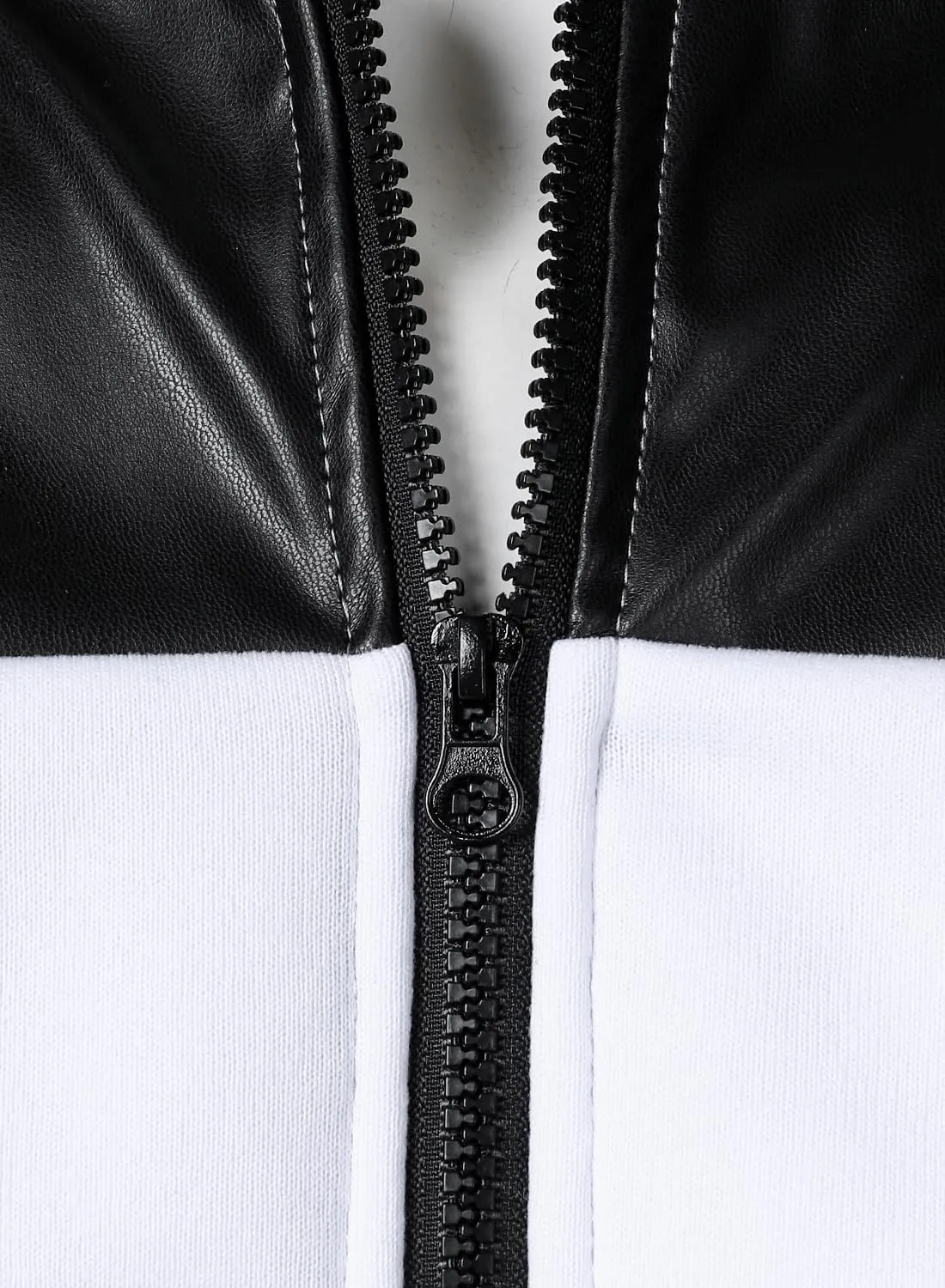 FANARCHER Mens Lightweight Bomber Jacket Casual Zipper Coat Color Block with Faux Leather Varsity Jacket