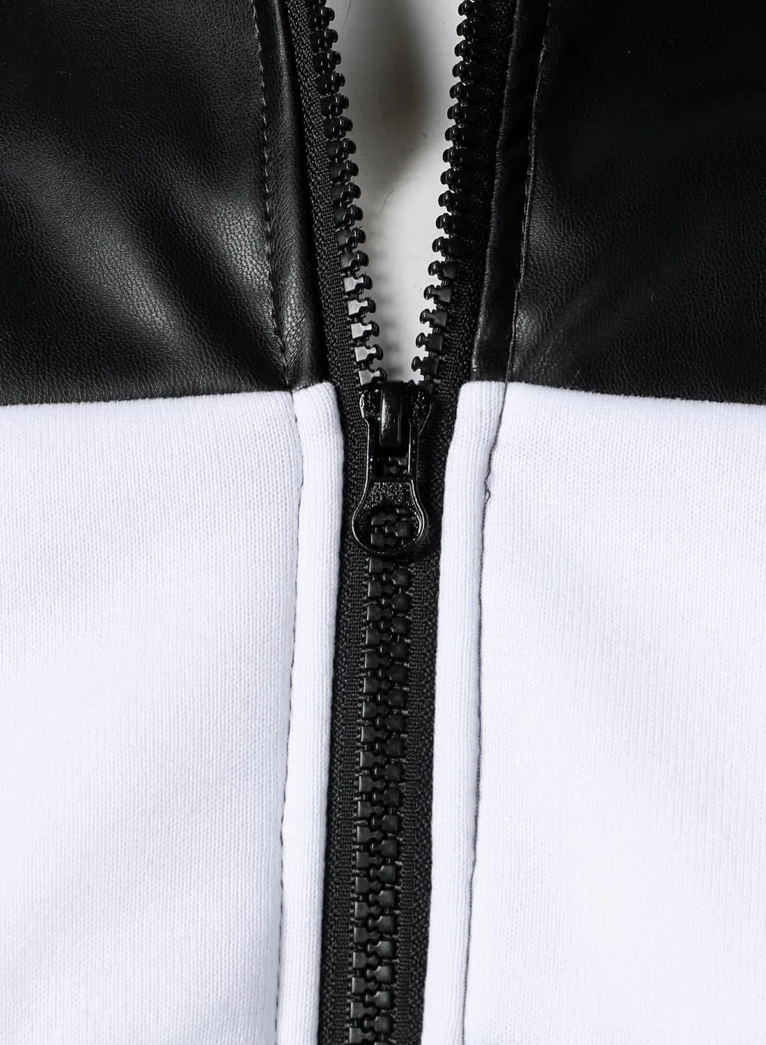 FANARCHER Mens Lightweight Bomber Jacket Casual Zipper Coat Color Block with Faux Leather Varsity Jacket