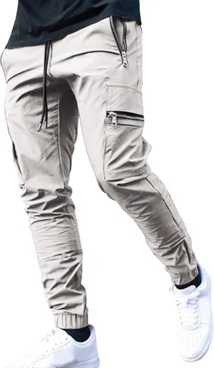 Flowy Pants for Men Casual Fall Pants for Men Men's Slim-Fit Casual Stretch Chino Pant Mens Casual Pants with Pockets