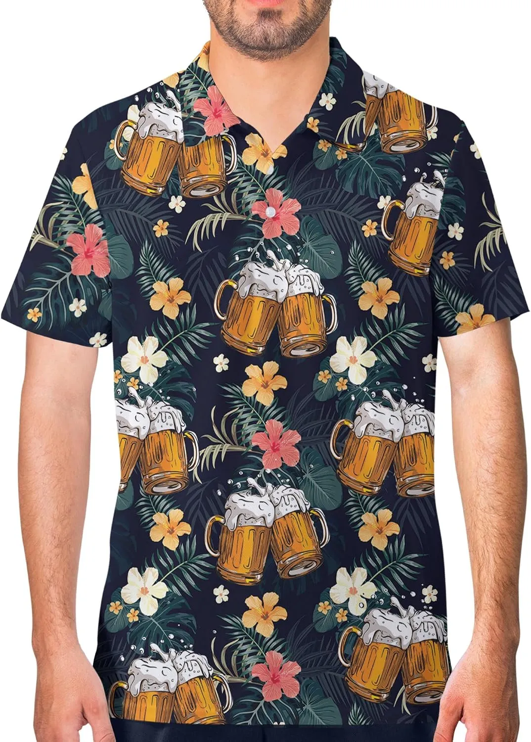Funny Golf Shirt for Men Print Hawaiian Mens Polo Shirts Crazy Golf Gifts