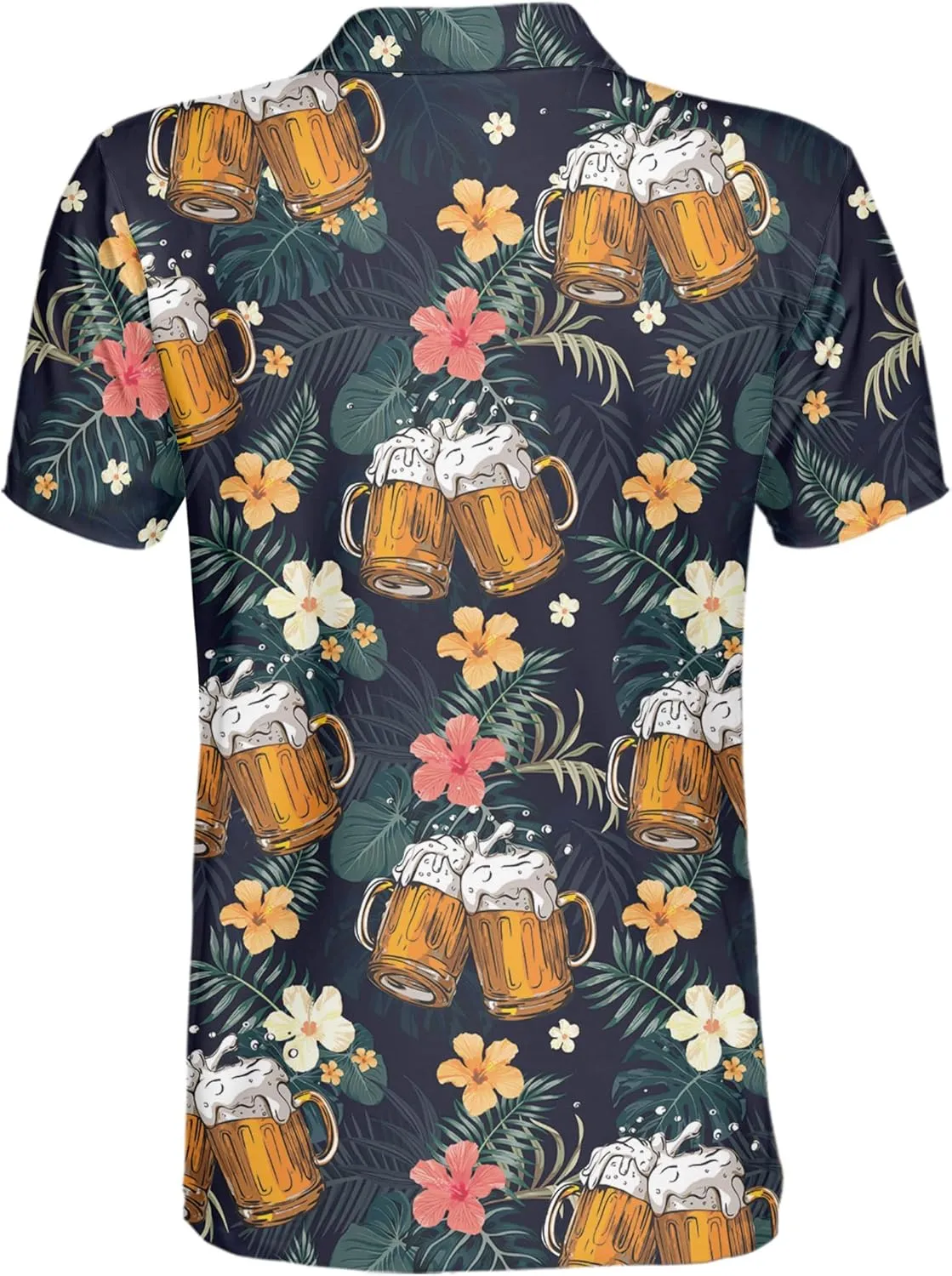 Funny Golf Shirt for Men Print Hawaiian Mens Polo Shirts Crazy Golf Gifts