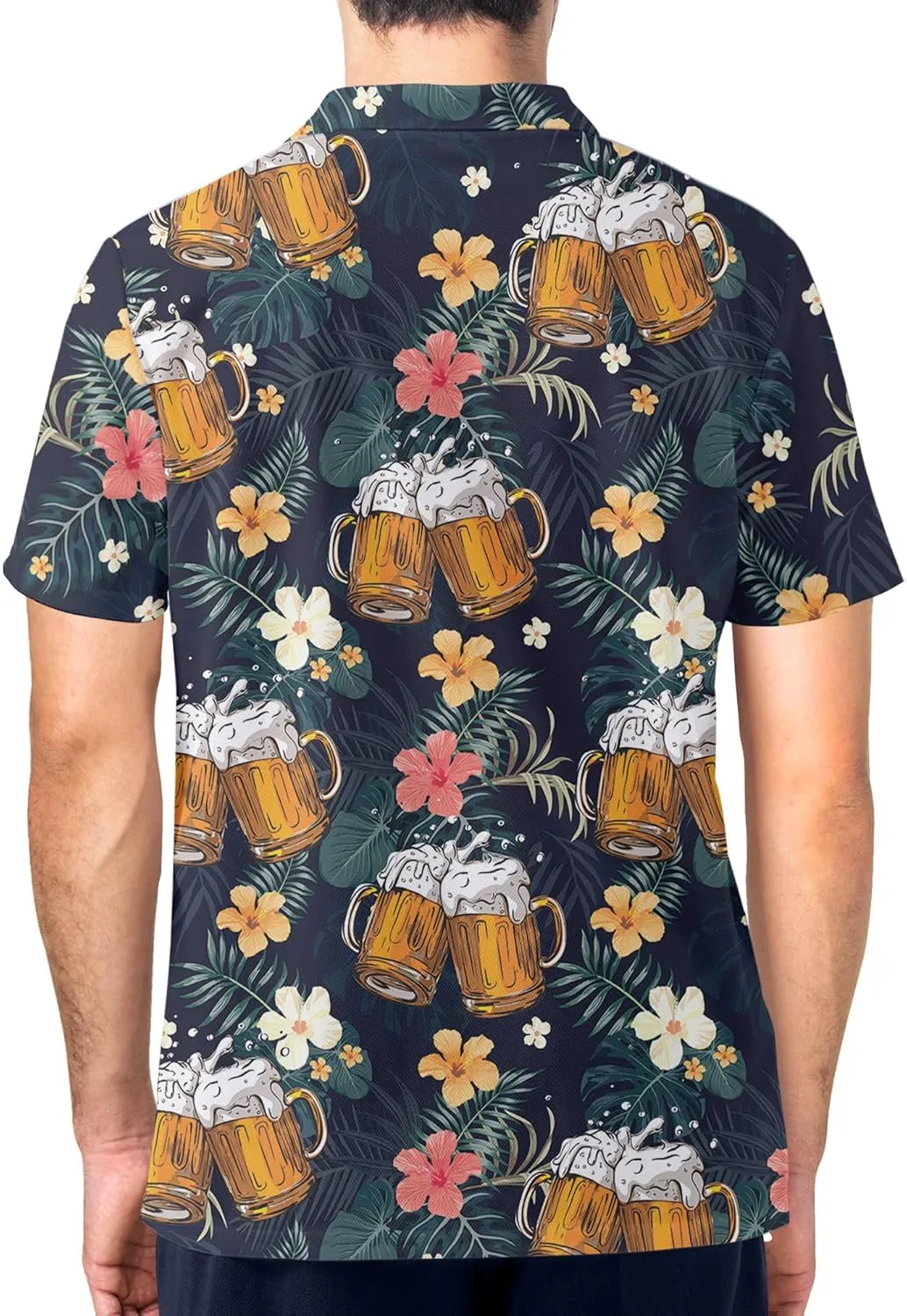 Funny Golf Shirt for Men Print Hawaiian Mens Polo Shirts Crazy Golf Gifts