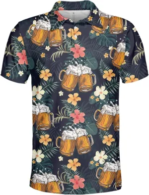 Funny Golf Shirt for Men Print Hawaiian Mens Polo Shirts Crazy Golf Gifts