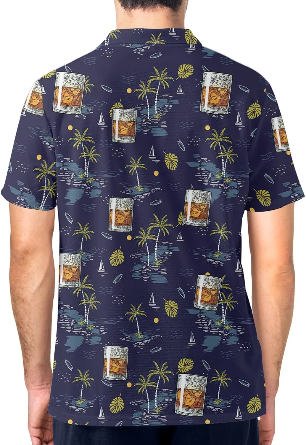 Funny Golf Shirt for Men Print Hawaiian Mens Polo Shirts Golf Gifts