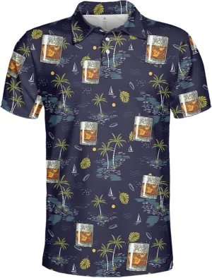 Funny Golf Shirt for Men Print Hawaiian Mens Polo Shirts Golf Gifts