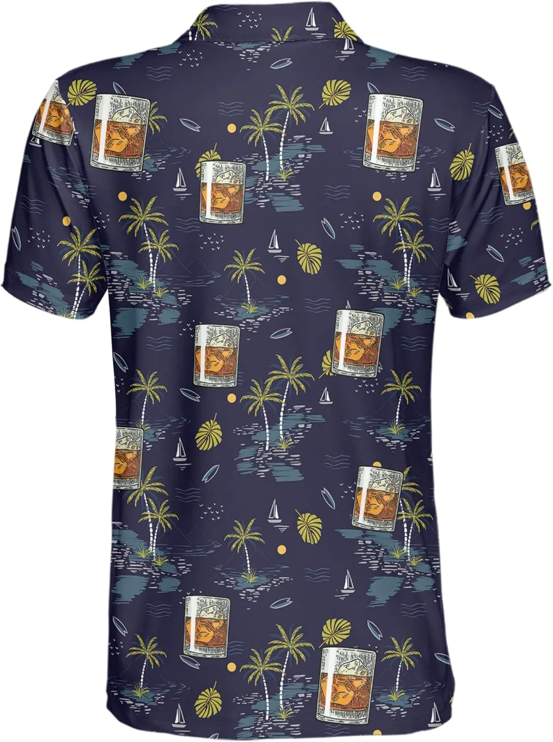 Funny Golf Shirt for Men Print Hawaiian Mens Polo Shirts Golf Gifts