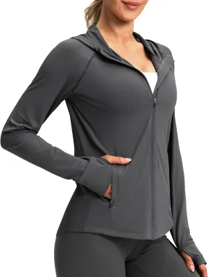 G Gradual Women's UPF 50  Sun Protection Hoodie Jacket Lightweight Zip Up Jackets Long Sleeve Shirts for Women Hiking Outdoor