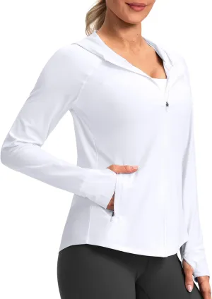 G Gradual Women's UPF 50  Sun Protection Hoodie Jacket Lightweight Zip Up Jackets Long Sleeve Shirts for Women Hiking Outdoor