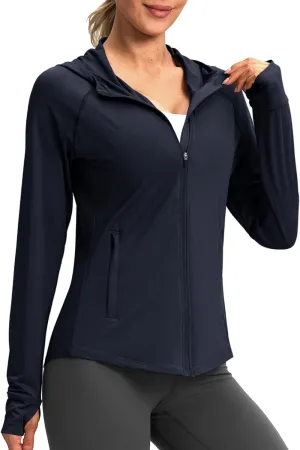 G Gradual Women's UPF 50  Sun Protection Hoodie Jacket Lightweight Zip Up Jackets Long Sleeve Shirts for Women Hiking Outdoor