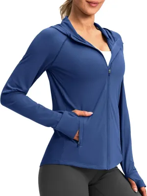 G Gradual Women's UPF 50  Sun Protection Hoodie Jacket Lightweight Zip Up Jackets Long Sleeve Shirts for Women Hiking Outdoor