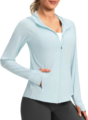 G Gradual Women's UPF 50  Sun Protection Hoodie Jacket Lightweight Zip Up Jackets Long Sleeve Shirts for Women Hiking Outdoor