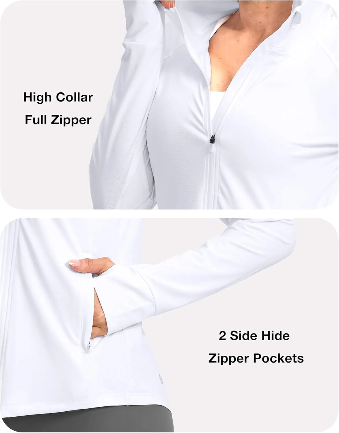 G Gradual Women's UPF 50  Sun Protection Hoodie Jacket Lightweight Zip Up Jackets Long Sleeve Shirts for Women Hiking Outdoor