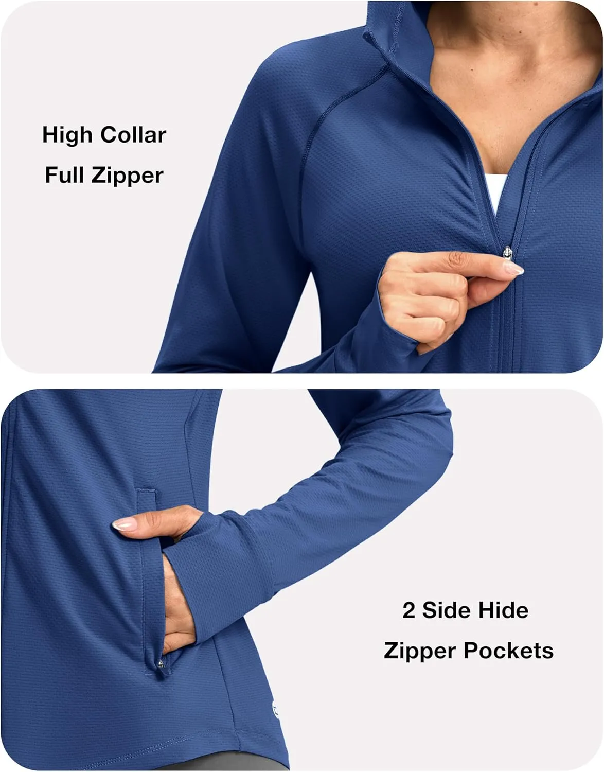 G Gradual Women's UPF 50  Sun Protection Hoodie Jacket Lightweight Zip Up Jackets Long Sleeve Shirts for Women Hiking Outdoor