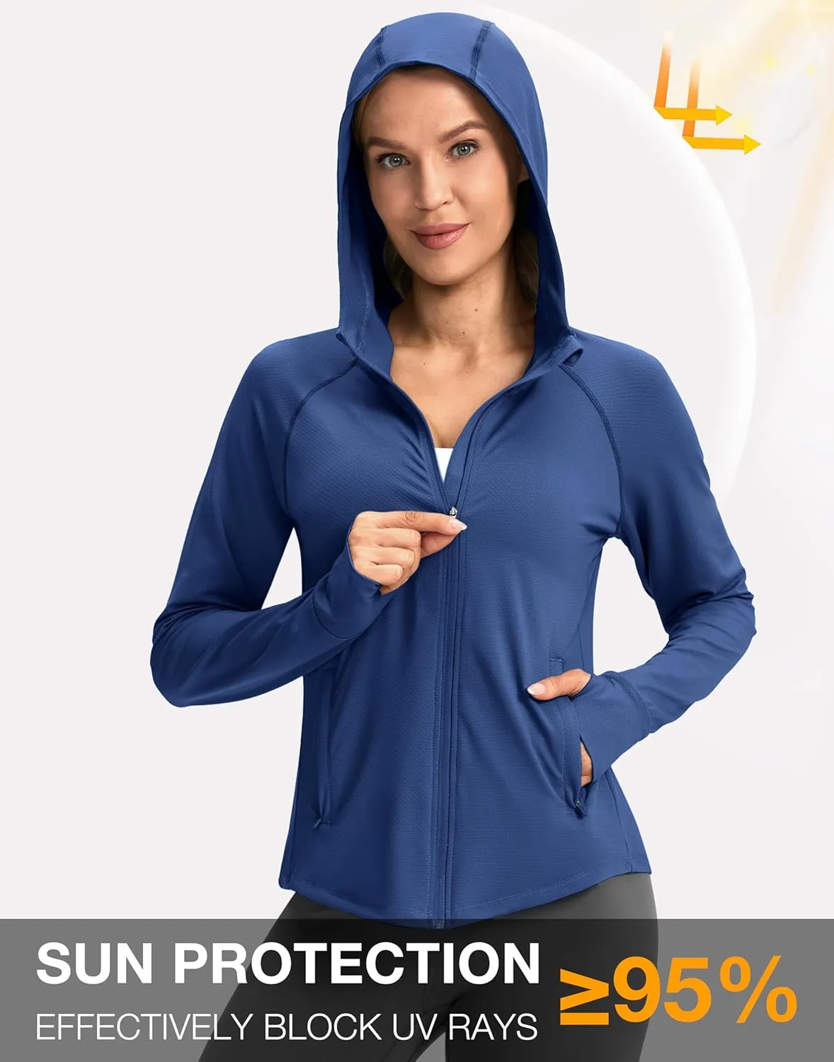 G Gradual Women's UPF 50  Sun Protection Hoodie Jacket Lightweight Zip Up Jackets Long Sleeve Shirts for Women Hiking Outdoor