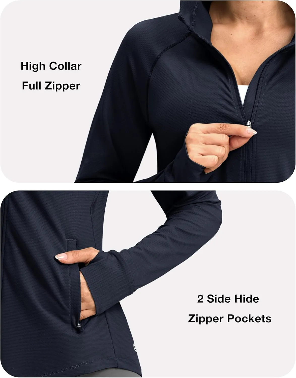 G Gradual Women's UPF 50  Sun Protection Hoodie Jacket Lightweight Zip Up Jackets Long Sleeve Shirts for Women Hiking Outdoor