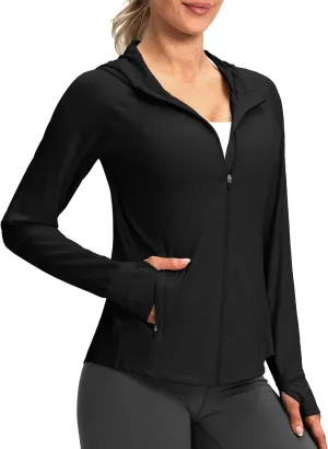 G Gradual Women's UPF 50  Sun Protection Hoodie Jacket Lightweight Zip Up Jackets Long Sleeve Shirts for Women Hiking Outdoor