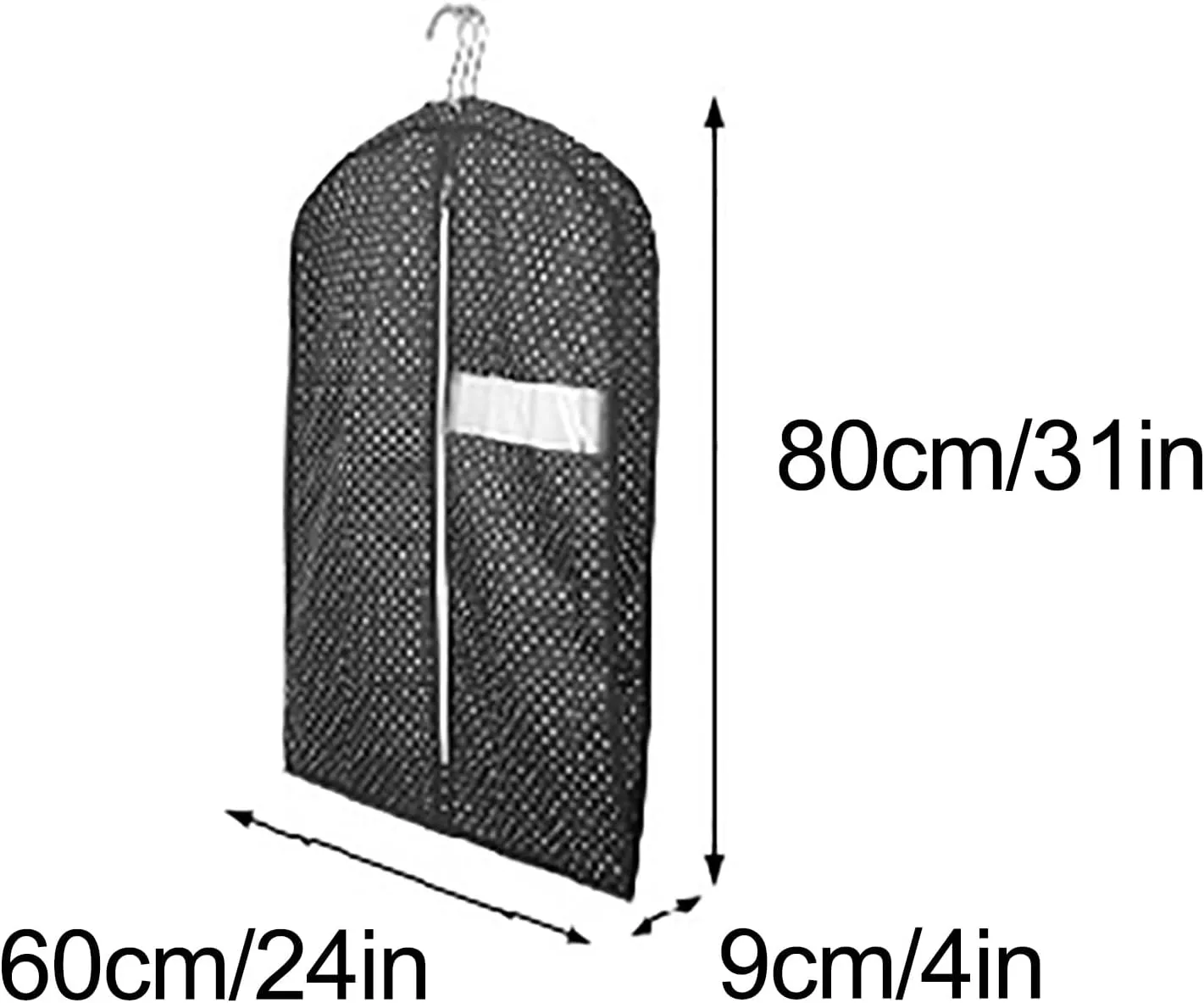 Garment Bags, Suit Bag Hanging Garment Bags for Closet Storage with Clear Window Clothes Cover for Dresses, Coats Three-Dimensional(Blue,60x9x80cm/24x4x31in)
