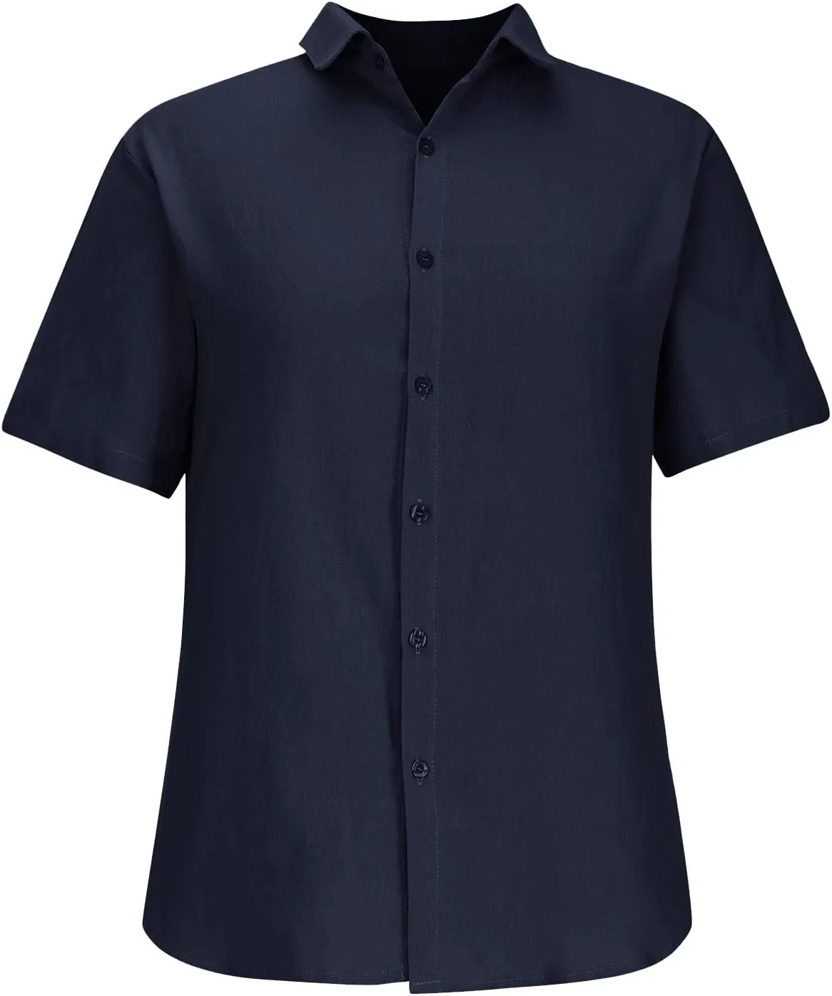 generic Men's Linen Shirts Short Sleeve 2024 Men Summer Button down T Shirts Vacation Beach Tops Plus Size Tops Casual