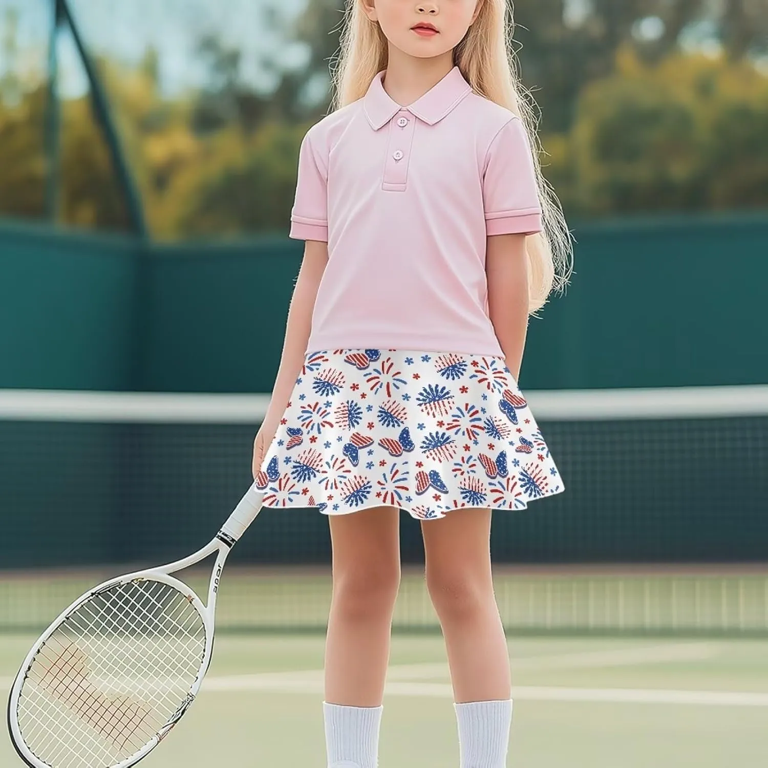 Girls Tennis Skirt with Pockets High Waisted Cozy Athletic Skorts Lightweight Trendy Golf Skirts for 5-14 Years