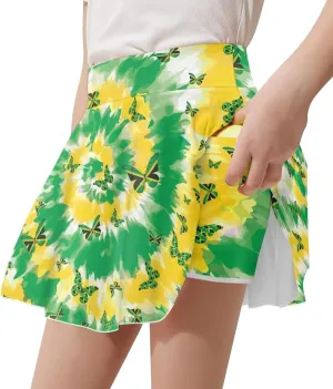 Girls Tennis Skirt with Pockets High Waisted Cozy Athletic Skorts Lightweight Trendy Golf Skirts for 5-14 Years