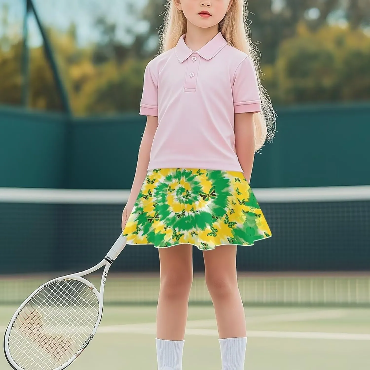 Girls Tennis Skirt with Pockets High Waisted Cozy Athletic Skorts Lightweight Trendy Golf Skirts for 5-14 Years
