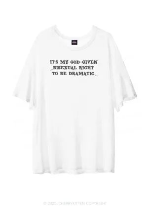 God Given Bisexual Right Pride Y2K Sheer Boyfriend Tee Cherrykitten