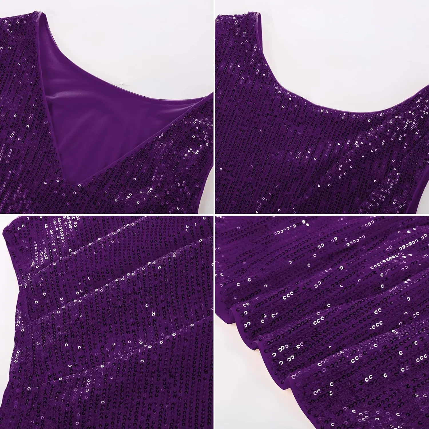 GRACE KARIN Womens Tank Tops Crew Neck Sleeveless Sequin Top Backless Sparkle Shimmer Party Glitter Shirts