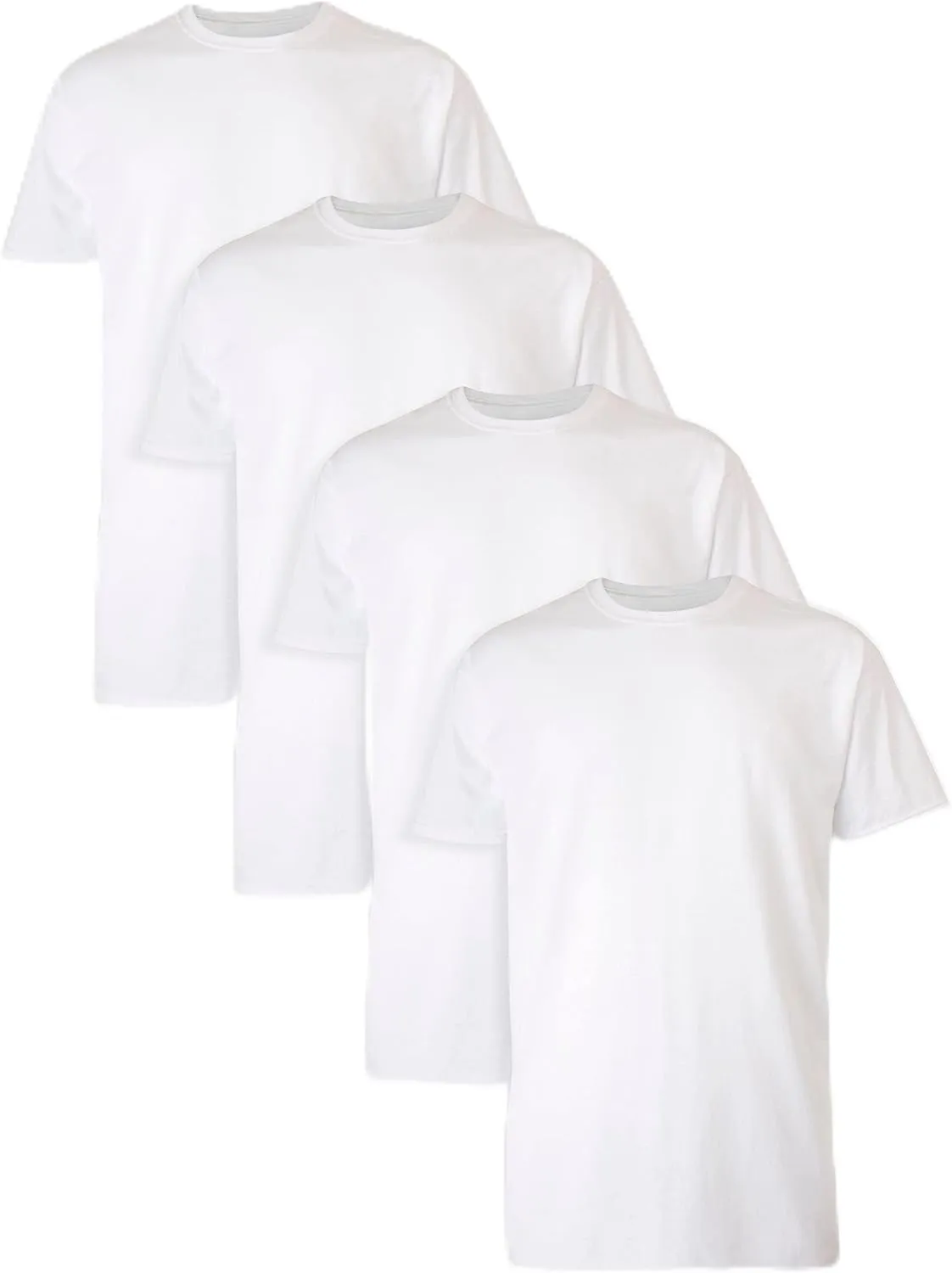 Hanes Mens Ultimate Tall Soft and Breathable Crewneck Undershirt 4-Pack, LT White