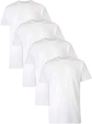 Hanes Mens Ultimate Tall Soft and Breathable Crewneck Undershirt 4-Pack, LT White