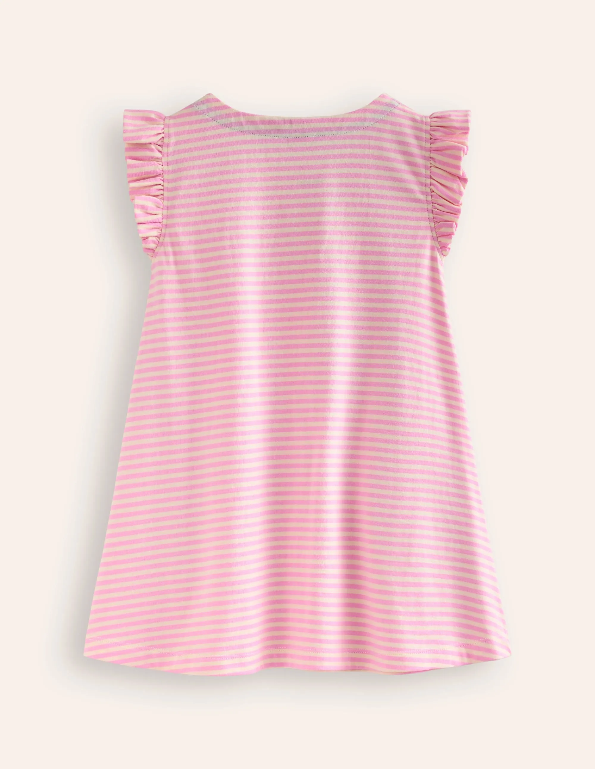 Heart Pocket Frill Tunic-Bubblegum Pink/Ivory Hearts