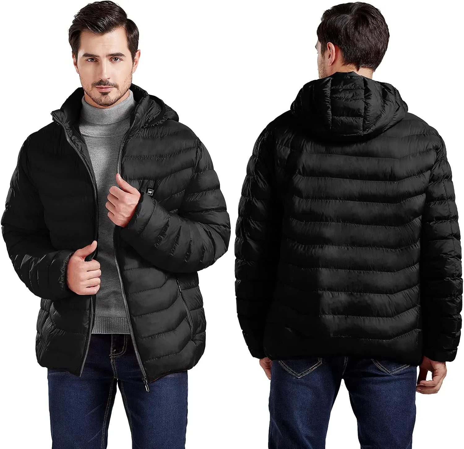 Heated Jacket, ANTARCTICA Lightweight Heating Jackets with 5V/3A Power Bank, 5 Areas Heating Winter Coat for Men and Women