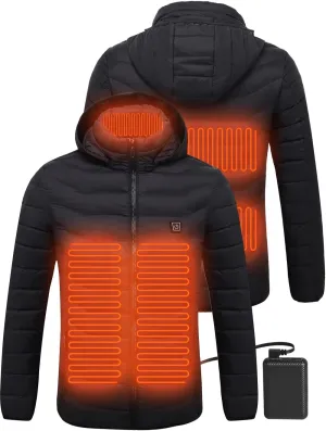 Heated Jacket, ANTARCTICA Lightweight Heating Jackets with 5V/3A Power Bank, 5 Areas Heating Winter Coat for Men and Women