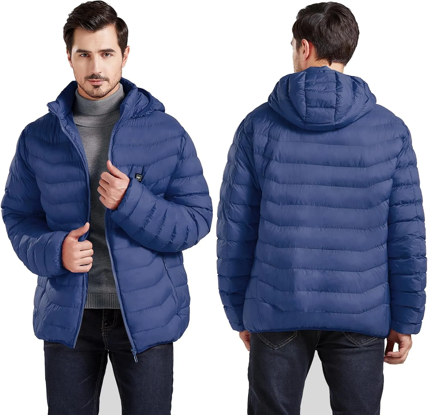 Heated Jacket, ANTARCTICA Lightweight Heating Jackets with 5V/3A Power Bank, 5 Areas Heating Winter Coat for Men and Women
