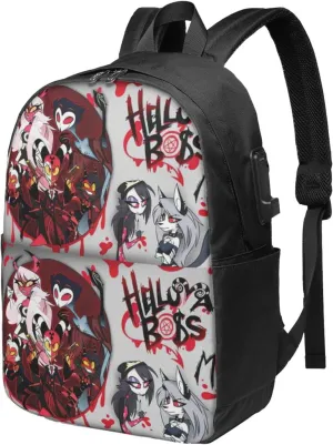 Helluva Comedy Boss Laptop Backpack Gym Bags Work Rucksack Cozy Travel Bags Unisex Adult Casual Daypack for Trip Computer Bag with Usb Charging Port