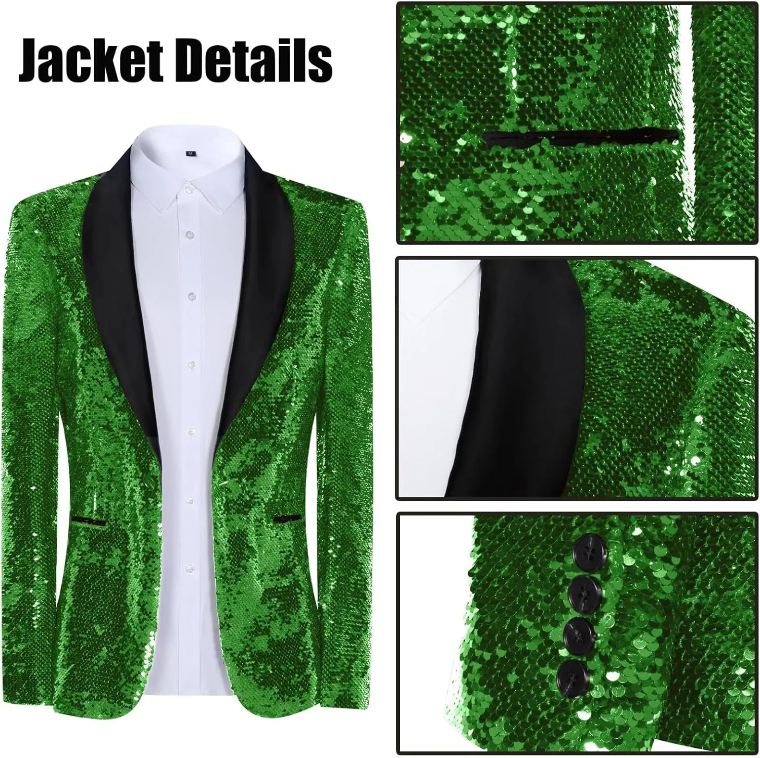 High-End Suits Men Sequins Tuxedo Sparkly Shawl Lapel Glitter 2 Pieces Blazer Pants Suit Party Dinner Prom Festival