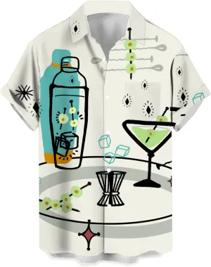 Hodaweisolp Men's Casual Short Sleeve Button Down Bowling Summer Loose Hawaiian Beach Shirts