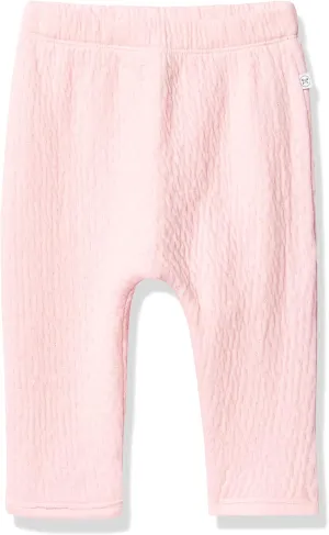 HonestBaby Matelasse Harem Pants Cozy Roomy Fit Pull on Bottoms 100% Organic Cotton for Infant Baby Boys, Girls, Unisex
