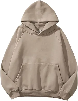 Hoodies for Women Pullover Basic Solid Long Sleeve Crewneck Sweatshirts Teen Girls Oversized Hooded Tops Shirts