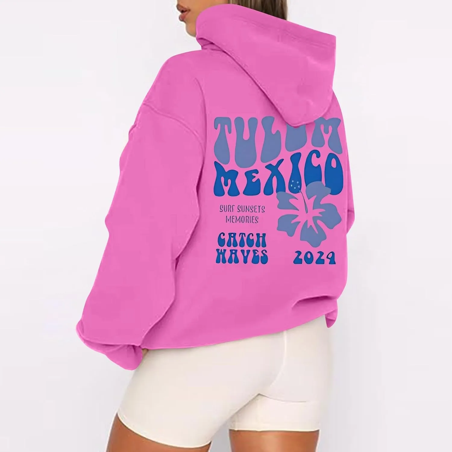 Hoodies Y2k Letter Graphic Hoodies for Women 2024 Preppy Sweatshirts Long Sleeve Drawstring Zipper Pockets Pullover