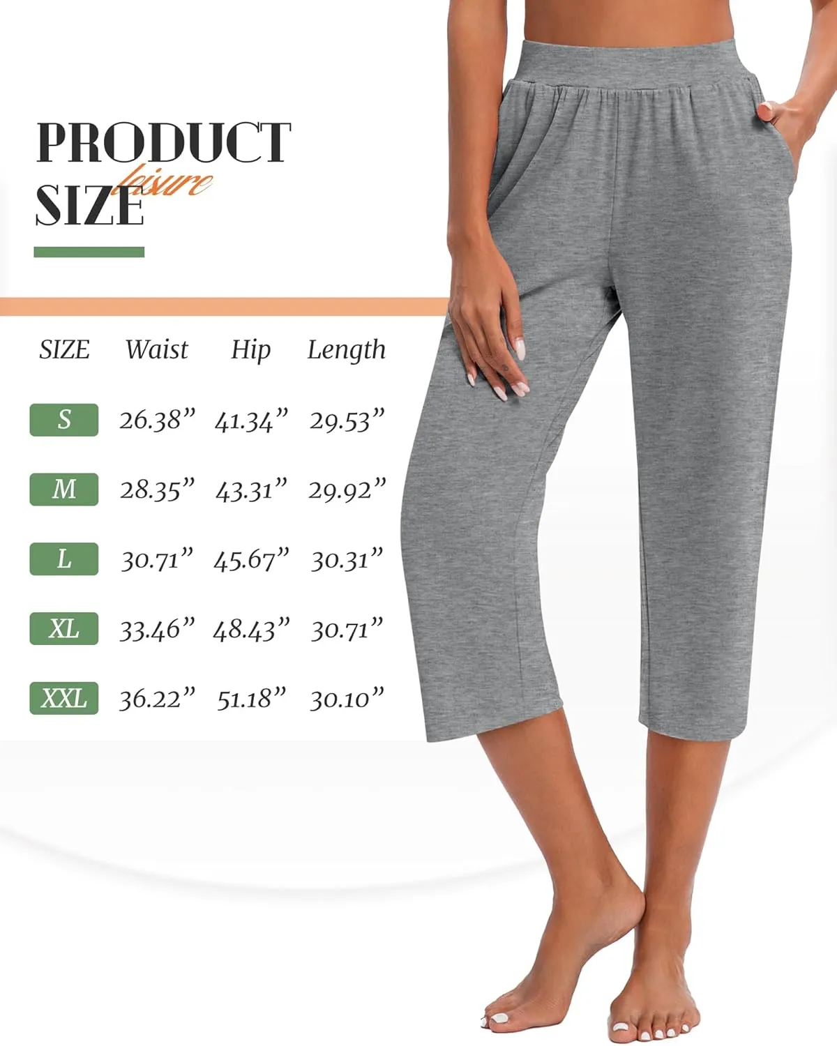 Huukeay 3 Pack Women's Capri Sweatpants, Cozy Wide Legs Cropped Capri with Pockets, Lounge Jogger Pants Workout Yoga Solid