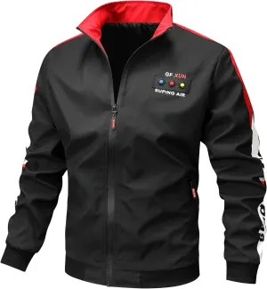 INR Fashion Jacket for Men Lightweight Spring and Fall Trench Men's Coat Trend Print Baseball Sweatshirt Casual Outdoor Coat