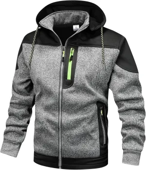 INR Hooded Jacket for Men Lightweight Autumn and Winter Trench Men's Coat Trend Print Baseball Sweatshirt Casual Outdoor Coat