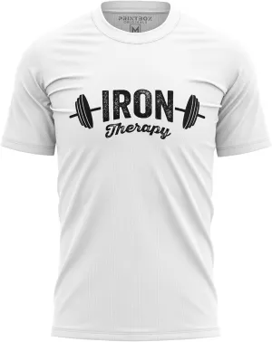 Iron Therapy Shirt for Men, Funny Gym Shirts, Mens Gym Tshirt, Fitness Train Workout
