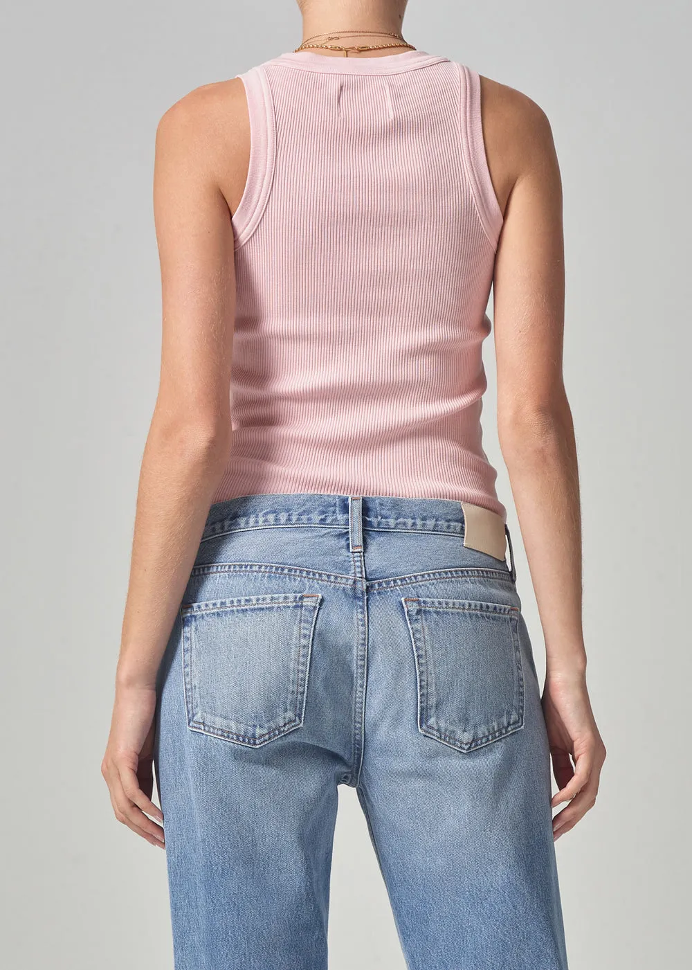 Isabel Rib Tank ~ Roselle