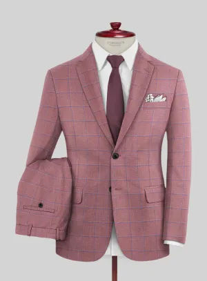 Italian Murano Drope Pink Wool Linen Silk Suit