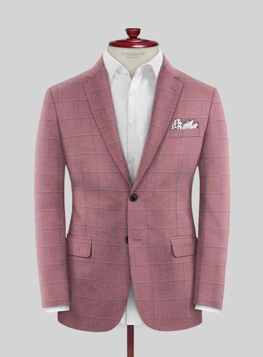 Italian Murano Drope Pink Wool Linen Silk Suit