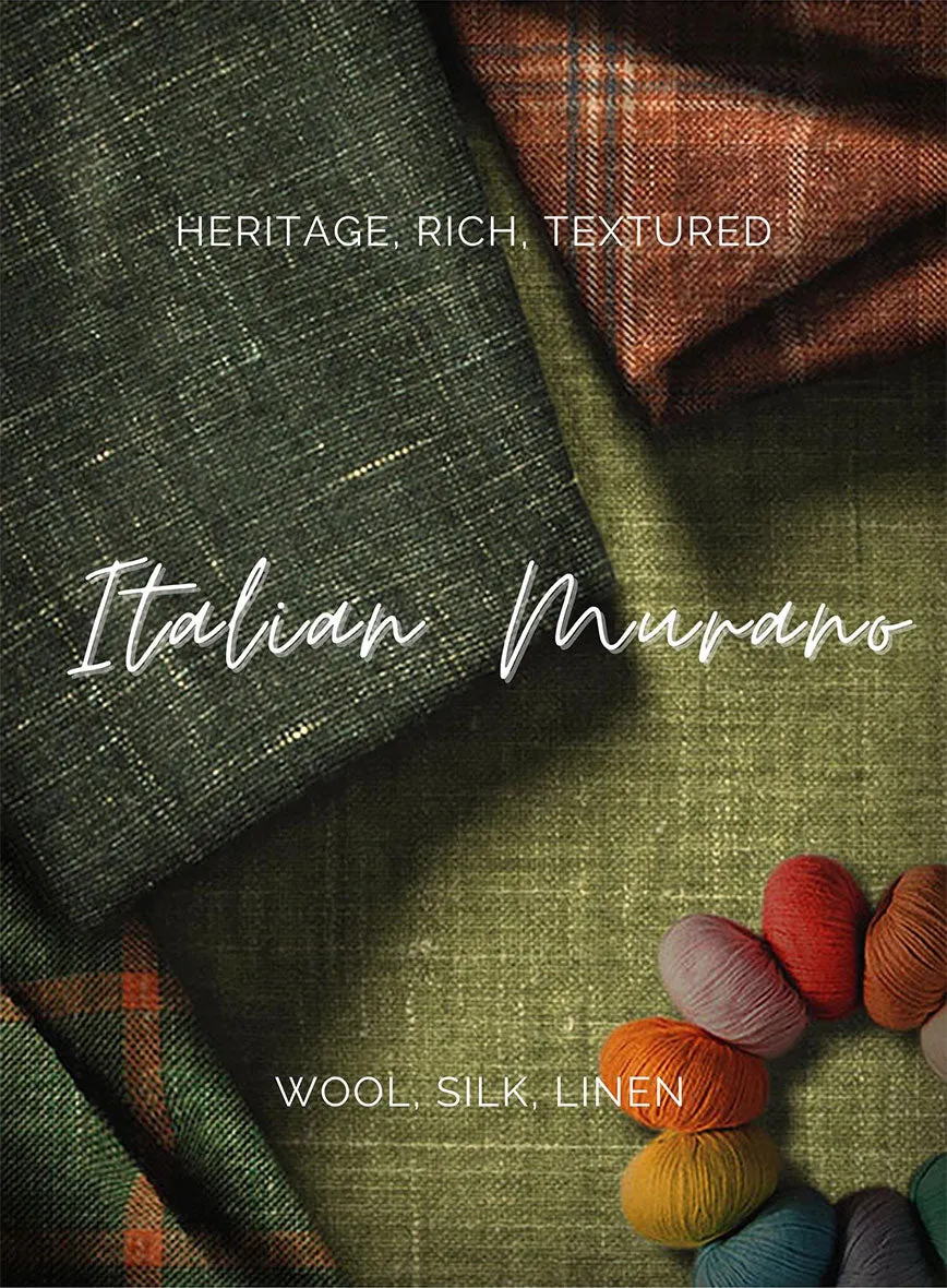 Italian Murano Drope Pink Wool Linen Silk Suit