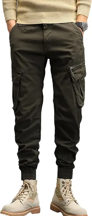 JEShifangjiusu Mens Lightweight Fashion Pants Sweatpants Loose Joggers Cargo Pants Casual Chino Long Trousers Zipper Pockets