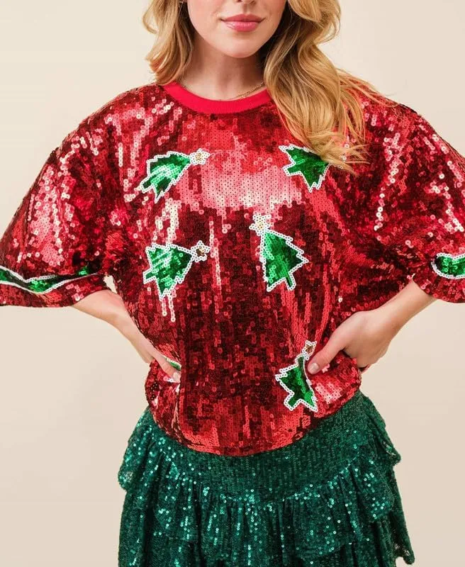Juakoso Sequin Christmas Sweatshirts for Women Santa Nutcracker Oversized Sweater Shirts Long Sleeve Pullover Hoodies